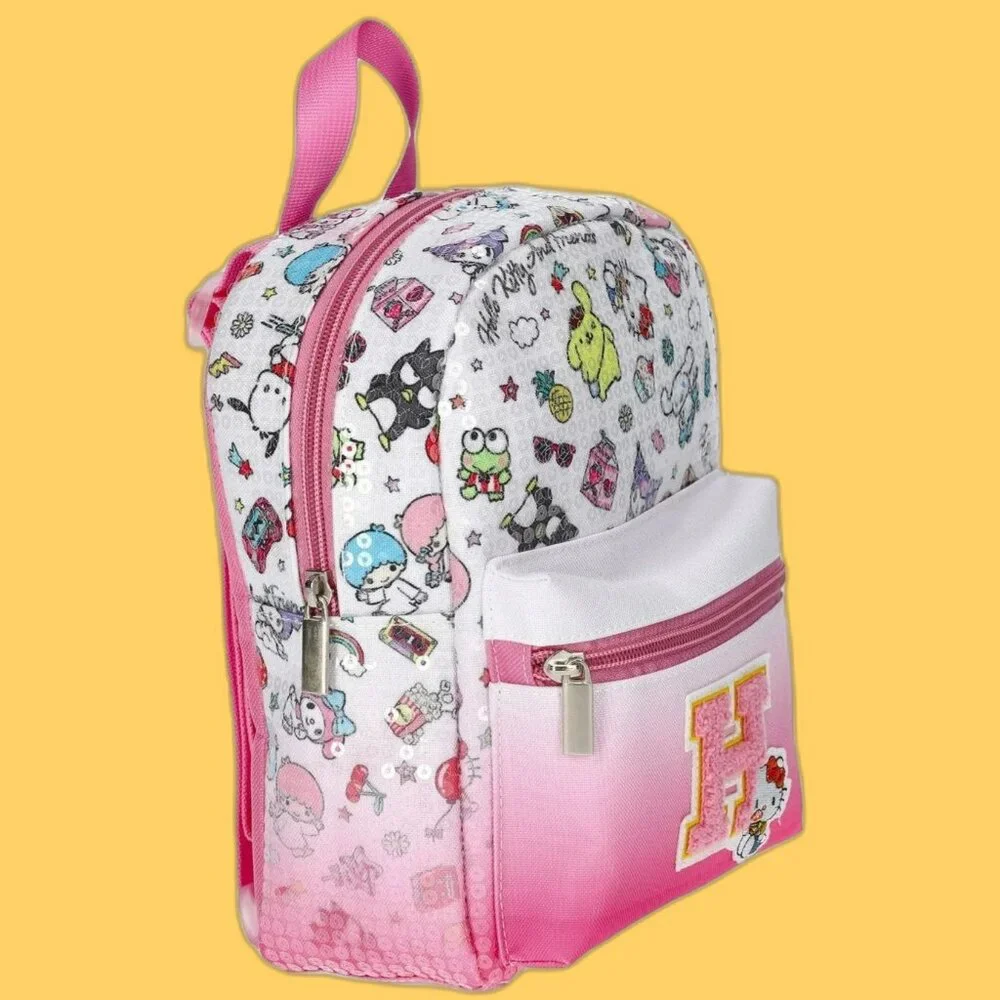 HELLO KITTY And Friends Mini Sequin Backpack 9 Inch NEW